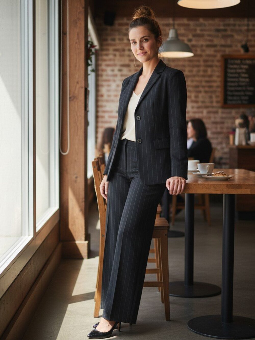 Vintage CASUAL CORNER Career Pantsuit Women's 16W Y2K Pinstripe Lined Pockets